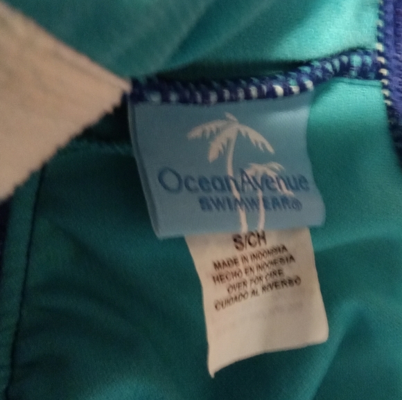 Ocean Avenue Swimwear Tankini Cutout Halter Top One Piece Bathing Suit Blue - Picture 12 of 14